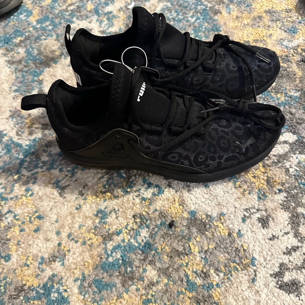 Puma leopard print black athletic shoes NWT